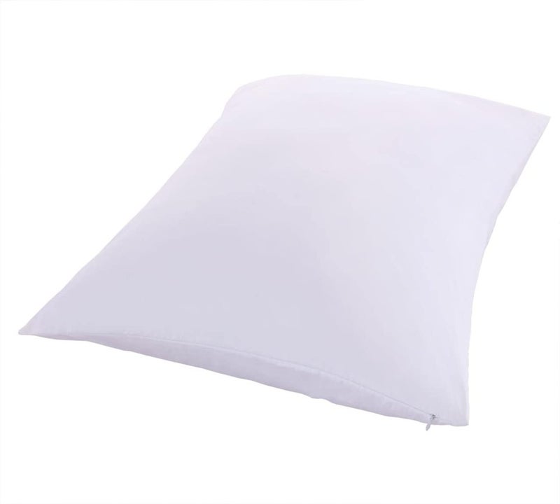 Royal Bedding 2 واقيات وسائد، أغطية وسائد مقاومة للحساسية بسحاب، 400 خيط - واقي وسادة من القطن 100%، أبيض، حجم كينغ - Image 1